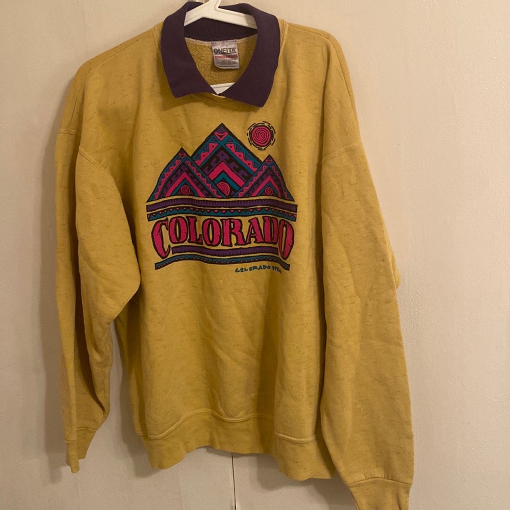 Vintage Oneita Colorado Springs Collared Sweatshirt